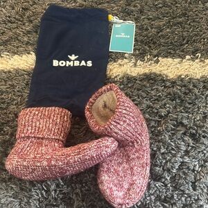 Bombas Red Knit Slipper Socks